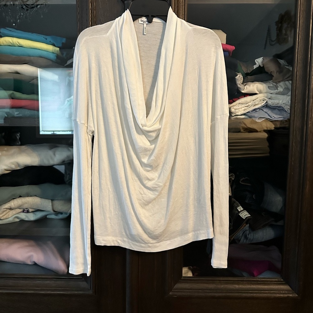 Splendid Ribbed White Top